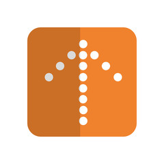 arrow with up direction, icon over orange square and white background. vector illustration