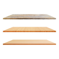 3 Wood Shelves Table isolated on white background