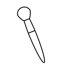 makeup brush, icon over white background. vector illustration