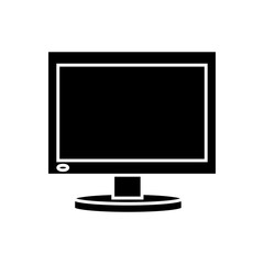 computer monitor icon over white background. vector illustration