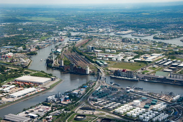 Fototapeta premium Hamburg Panorama fome above