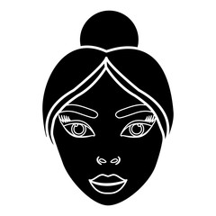 woman face icon over white background. vector illustration