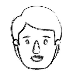 blurred silhouette caricature front view young man with hairstyle vector illustration