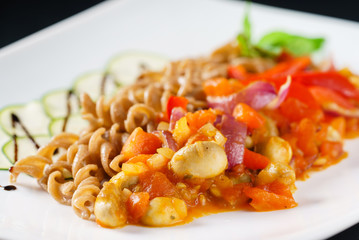 wholegrain pasta with vegetables