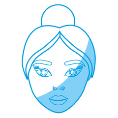 woman face icon over white background. vector illustration