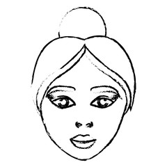 woman face icon over white background. vector illustration