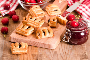 Cherry pastry pies.