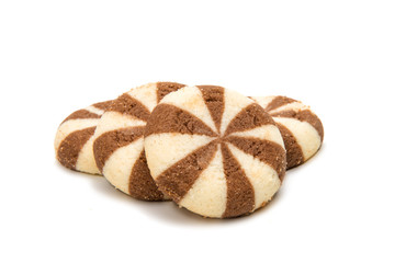 Biscuits with chocolate filling isolated