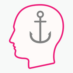 Isolated  head with an anchor © jpgon