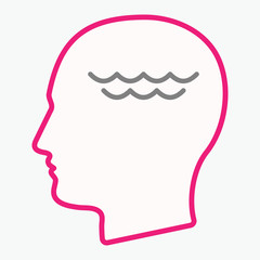 Isolated  head with a water sign