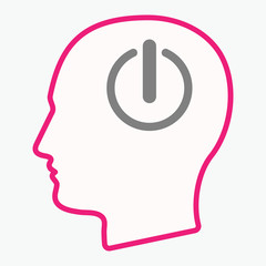 Isolated  head with an off button