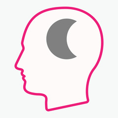 Isolated  head with a moon