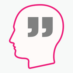 Isolated  head with  quotes