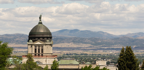 Panoramic View Capital Dome Helena Montana State Building - obrazy, fototapety, plakaty