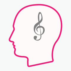 Isolated  head with a g clef