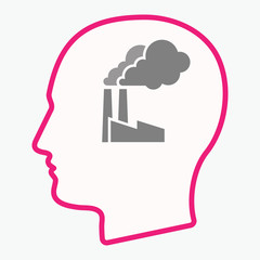 Isolated  head with a factory