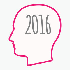 Isolated  head with a 2016 sign