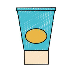 facial cream bottle icon over white background. colorful design. vector illustration