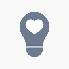 Isolated light bulb icon with a heart