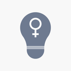 Isolated light bulb icon with a female sign