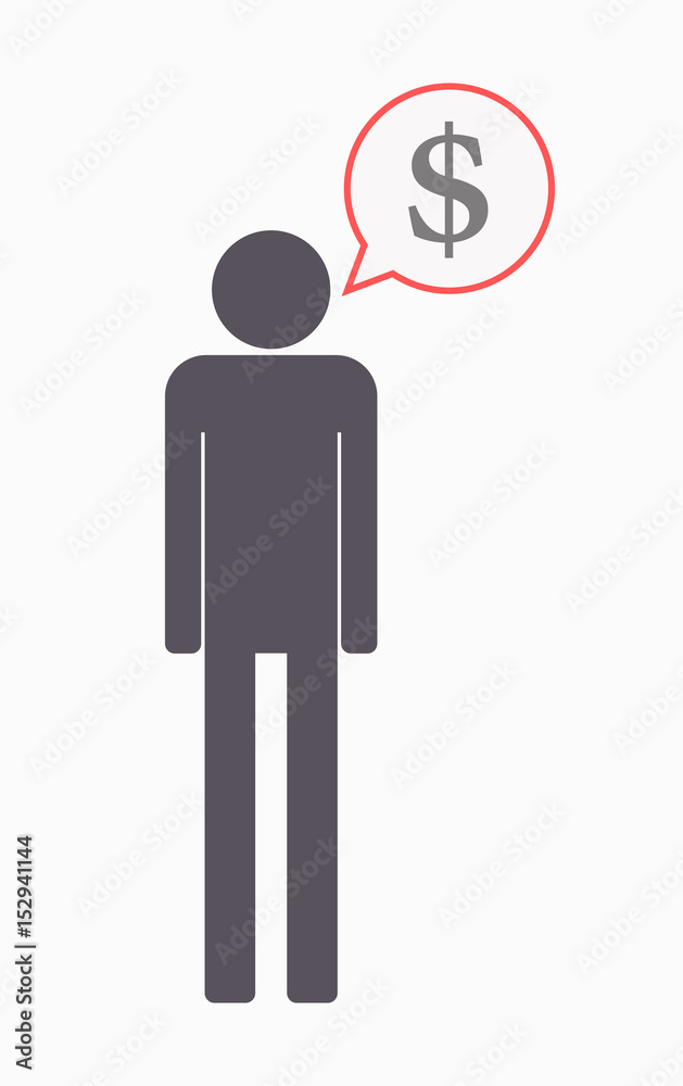 Poster Isolated male pictogram with a dollar sign