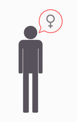 Isolated male pictogram with a female sign