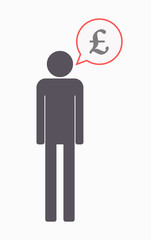 Isolated male pictogram with a pound sign