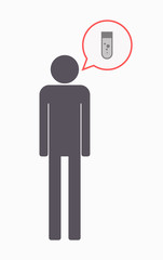 Isolated male pictogram with a chemical test tube