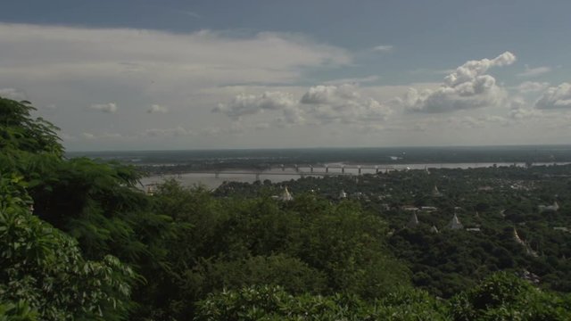 Sagaing, view from Sagaing Hill, Irrawaddy and Ava bridge