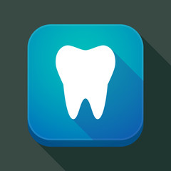 Long shadow app icon with a tooth