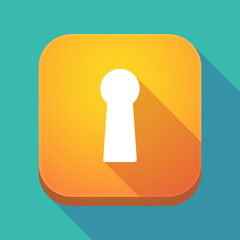 Long shadow app icon with a key hole