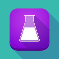 Long shadow app icon with a flask