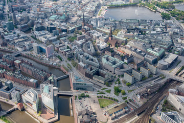 Fototapeta premium Hamburg Panorama fome above