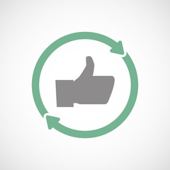 Isolated reuse icon with a thumb up hand
