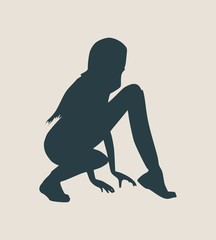 Sexy women silhouette. Fashion mannequin. Vector Illustration
