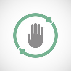 Isolated reuse icon with a hand