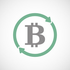 Isolated reuse icon with a bit coin sign