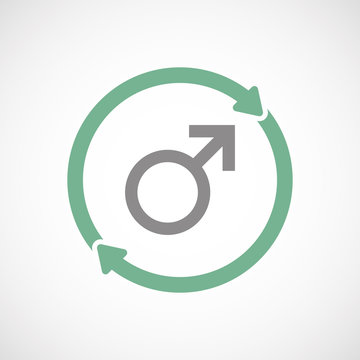 Isolated reuse icon with a male sign