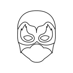 Fototapeta premium monochrome contour of faceless man superhero masked vector illustration