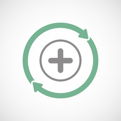 Isolated reuse icon with a sum sign