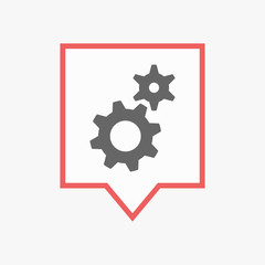 Isolated tooltip with two gears