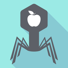 Long shadow virus with an apple