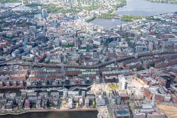 Fototapeta premium Hamburg Panorama fome above