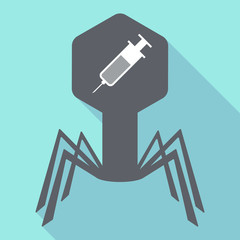 Fototapeta premium Long shadow virus with a syringe