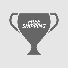 Isolated cup with    the text FREE SHIPPING