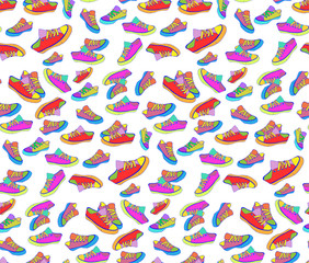 bright colored sneakers