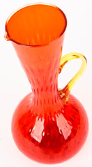 Orange Glass Pitcher