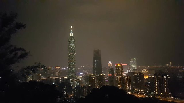 Skyline of Taipei at night