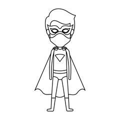 Fototapeta na wymiar monochrome contour faceless of standing guy superhero vector illustration