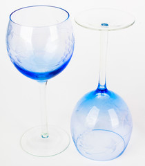Vintage Blue Wine Glasses